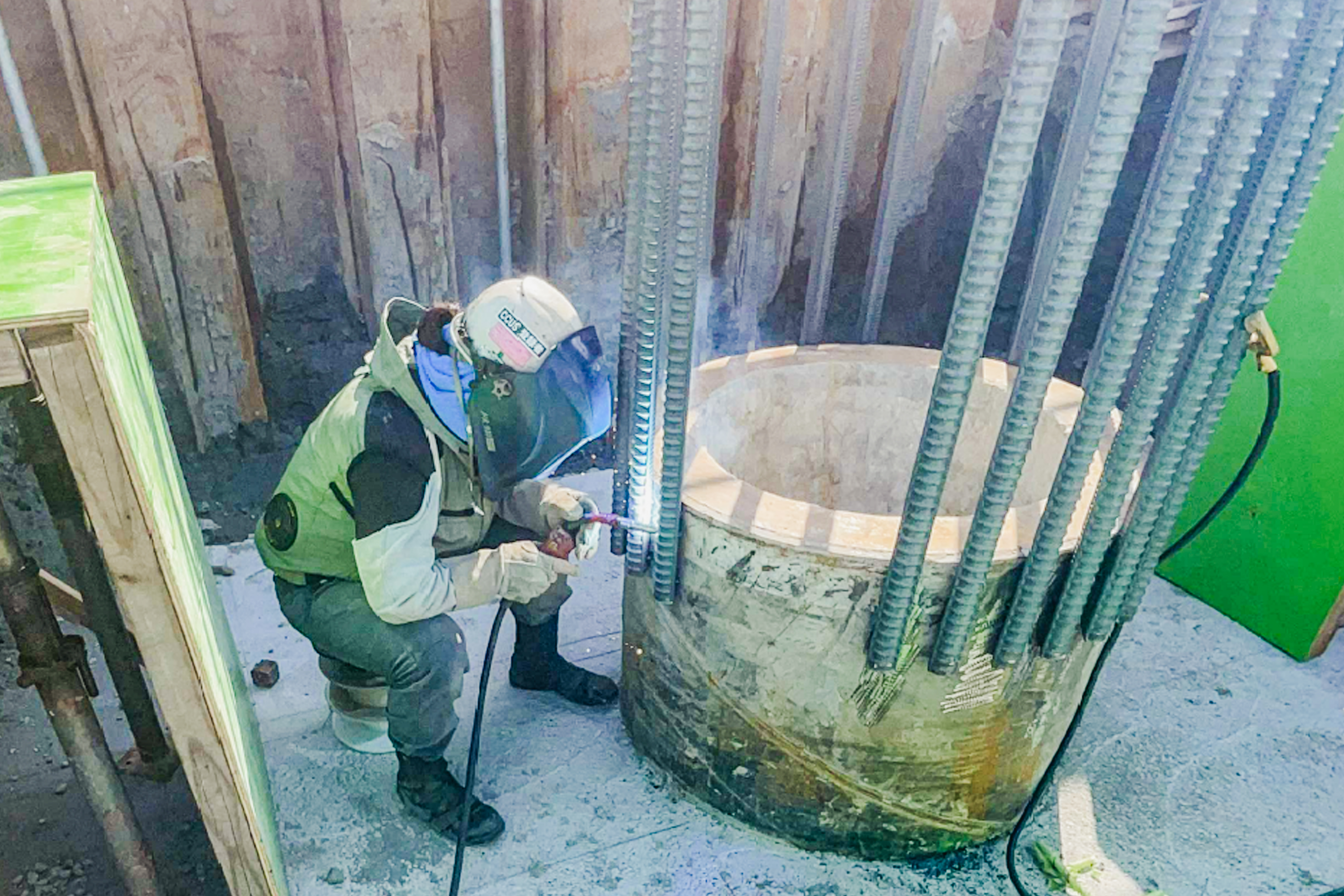 杭頭補強筋フレア溶接